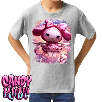 Angelic Melody Kawaii Candy - Kids Unisex GREY Girls and Boys T shirt