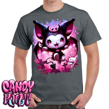 Little Devil Kawaii Candy - Men's Charcoal T-Shirt
