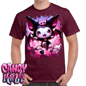 Little Devil Kawaii Candy - Men's  Maroon T-Shirt