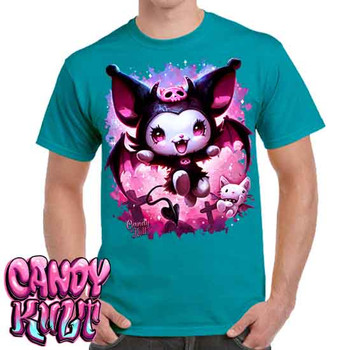 Little Devil Kawaii Candy - Men's Teal T-Shirt