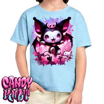 Little Devil Kawaii Candy - Kids Unisex BLUE Girls and Boys T shirt
