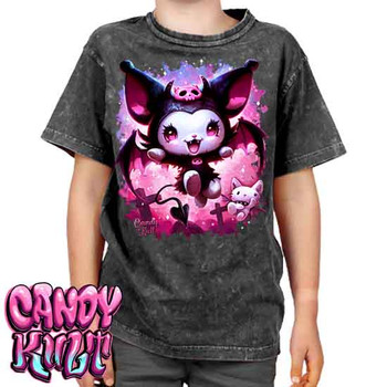 Little Devil Kawaii Candy - Kids Unisex STONE WASH Girls and Boys T shirt
