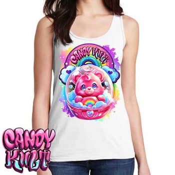 Capsule From Care-A-Lot Retro Candy - Ladies WHITE Singlet Tank