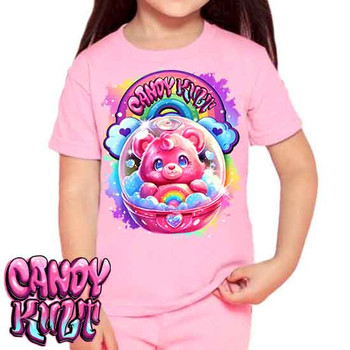 Capsule From Care-A-Lot Retro Candy - Kids Unisex PINK Girls and Boys T shirt