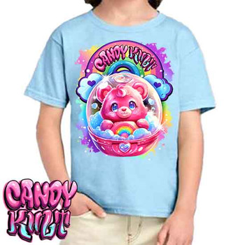 Capsule From Care-A-Lot Retro Candy - Kids Unisex BLUE Girls and Boys T shirt