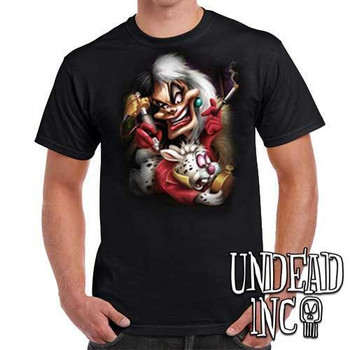 Villains Cruella De Vil Tattooing White Rabbit - Mens T Shirt