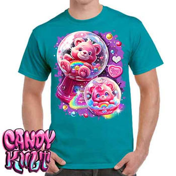 Gumball Wishes Retro Candy - Men's Teal T-Shirt