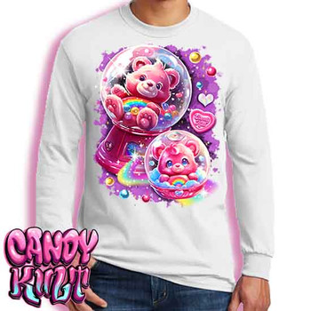 Gumball Wishes Retro Candy - Men's Long Sleeve WHITE Tee