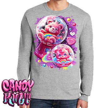 Gumball Wishes Retro Candy - Men's Long Sleeve GREY Tee