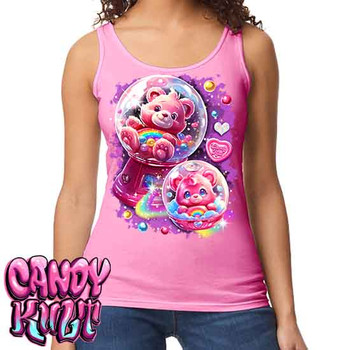 Gumball Wishes Retro Candy - Ladies PINK Singlet Tank