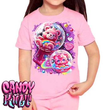 Gumball Wishes Retro Candy - Kids Unisex PINK Girls and Boys T shirt