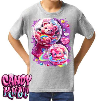 Gumball Wishes Retro Candy - Kids Unisex GREY Girls and Boys T shirt