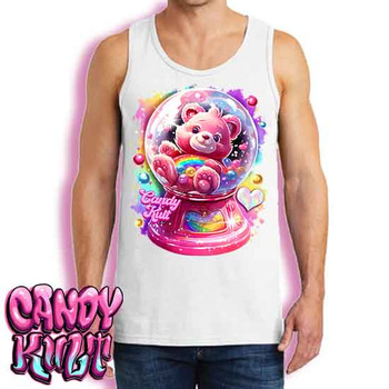 Care-A-Lot Gumball Machine Retro Candy - Men's WHITE Tank Singlet