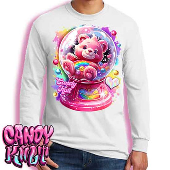 Care-A-Lot Gumball Machine Retro Candy - Men's Long Sleeve WHITE Tee