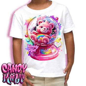Care-A-Lot Gumball Machine Retro Candy - Kids Unisex WHITE Girls and Boys T shirt