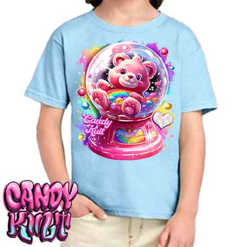 Care-A-Lot Gumball Machine Retro Candy - Kids Unisex BLUE Girls and Boys T shirt