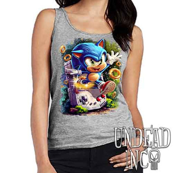 Sonic Blast From The Past - Ladies GREY Singlet Tank