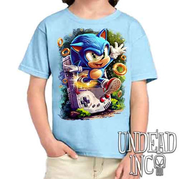 Sonic Blast From The Past - Kids Unisex BLUE Girls and Boys T shirt