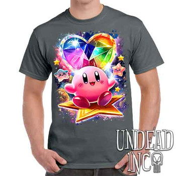 Kirby Crystal Heart - Men's Charcoal T-Shirt