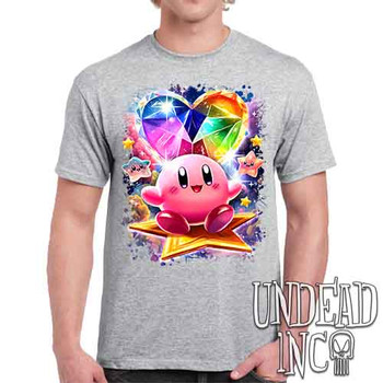 Kirby Crystal Heart - Men's Light Grey T-Shirt