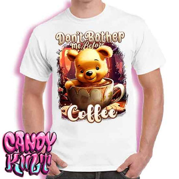 Don't Bother Me Before Coffee Candy Toons - Men's White T-Shirt