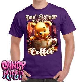 Don't Bother Me Before Coffee Candy Toons - Men's Purple T-Shirt