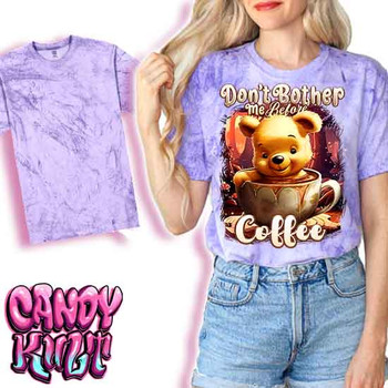 Don't Bother Me Before Coffee Candy Toons - UNISEX COLOUR BLAST PURPLE T-Shirt