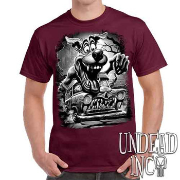 Mystery Machine Monster  Black & Grey - Men's  Maroon T-Shirt