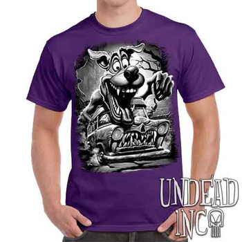 Mystery Machine Monster  Black & Grey - Men's Purple T-Shirt