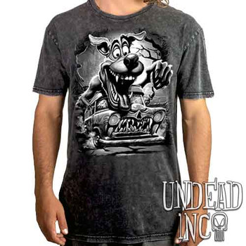 Mystery Machine Monster  Black & Grey - UNISEX STONE WASH T-Shirt