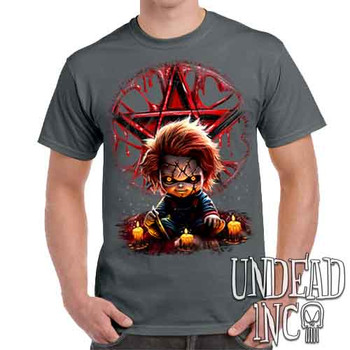 Chucky Pentagram - Men's Charcoal T-Shirt