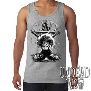 Chucky Pentagram Black & Grey - Men's GREY Tank Singlet