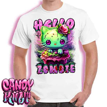 Zombie Kitty Fright Candy - Men's White T-Shirt