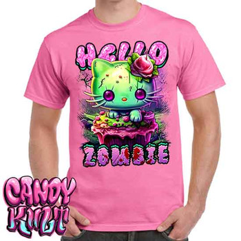 Zombie Kitty Fright Candy - Men's Pink T-Shirt