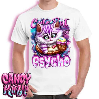 Cute But Psycho Cheshire Cat Candy Kult - Men's White T-Shirt