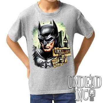 Wanted Vigilante - Kids Unisex GREY Girls and Boys T shirt