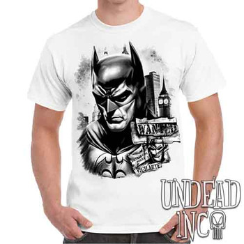 Wanted Vigilante Black & Grey - Men's White T-Shirt