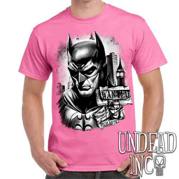 Wanted Vigilante Black & Grey - Men's Pink T-Shirt