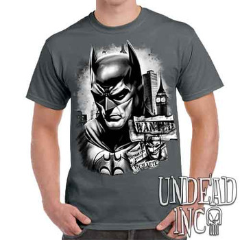 Wanted Vigilante Black & Grey - Men's Charcoal T-Shirt