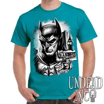 Wanted Vigilante Black & Grey - Men's Teal T-Shirt