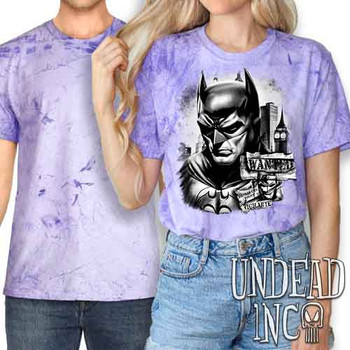 Wanted Vigilante Black & Grey - UNISEX COLOUR BLAST PURPLE T-Shirt