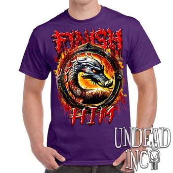 Mortal Kombat Finish Him - Men's Purple T-Shirt