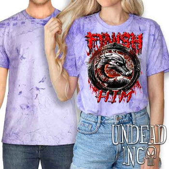 Mortal Kombat Finish Him Black & Grey - UNISEX COLOUR BLAST PURPLE T-Shirt