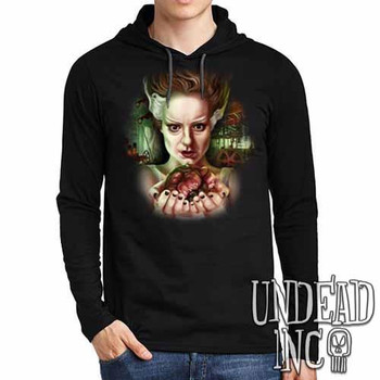 Bride Of Frankenstein Heart - Mens Long Sleeve Hooded Shirt