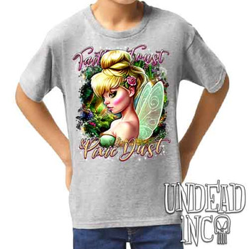 Tinkerbell Pixie Dust - Kids Unisex GREY Girls and Boys T shirt