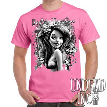 Under The Sea Black & Grey - Men's Pink T-Shirt