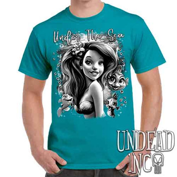 Under The Sea Black & Grey - Men's Teal T-Shirt