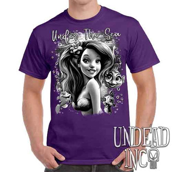 Under The Sea Black & Grey - Men's Purple T-Shirt