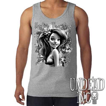 Under The Sea Black & Grey - Men's GREY Tank Singlet