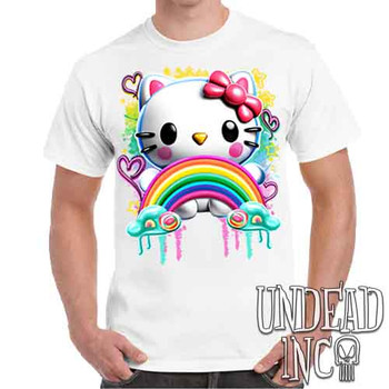 Kitty Rainbow - Men's White T-Shirt